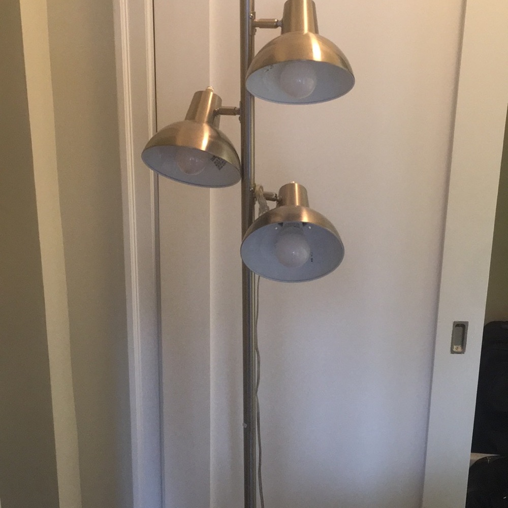 Silver stick lamp.